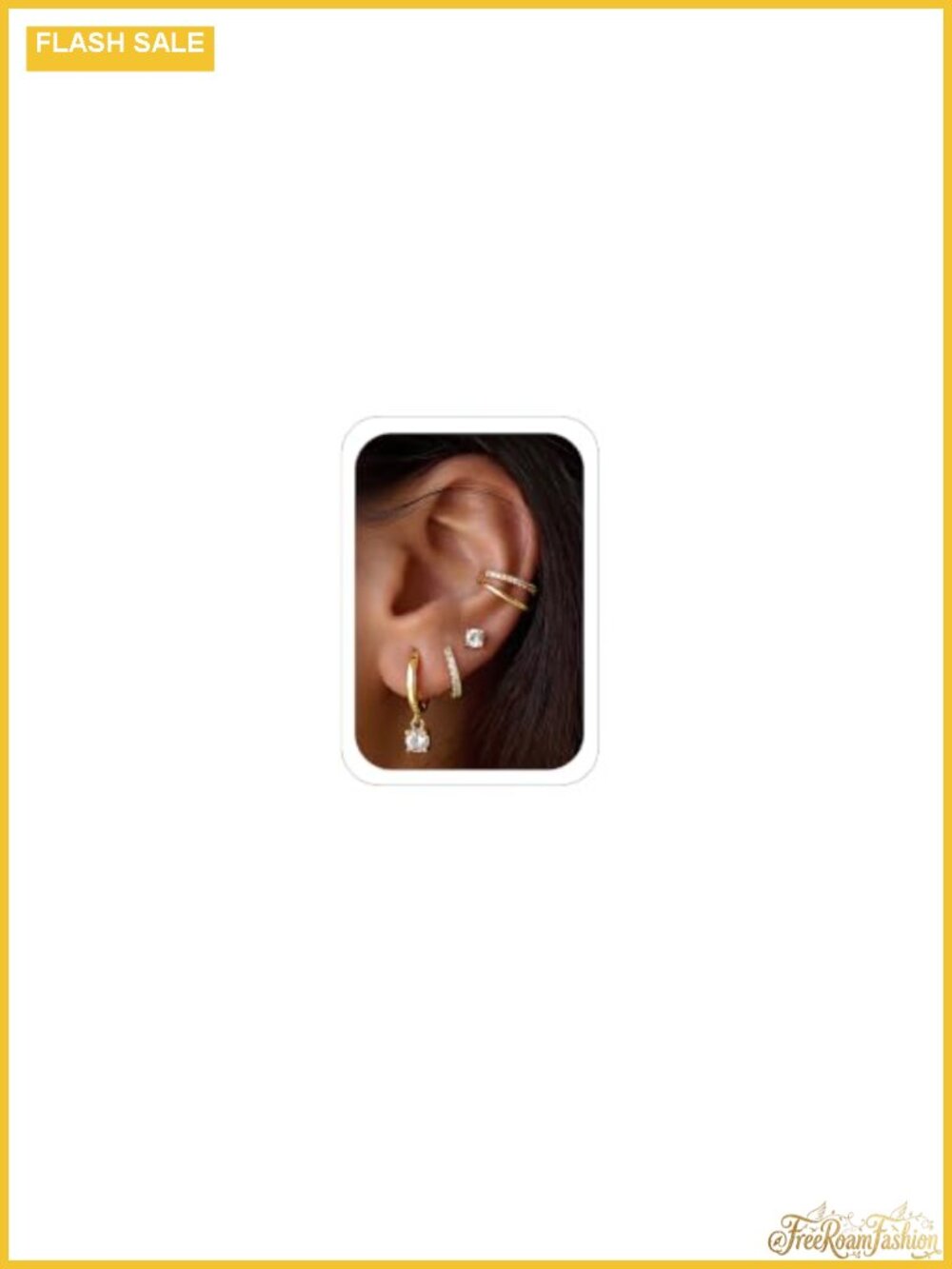 4 Pair 14K Gold Plated Huggie Hoop Earrings Set for Women Non Tarnish Cubic